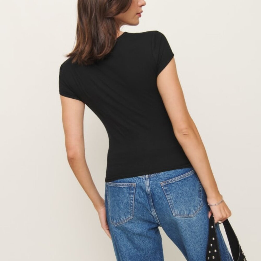 Reformation - NWT Else Knit Top (Color Black, Size M) Retail Price/MSRP: $98 - Picture 3 of 3